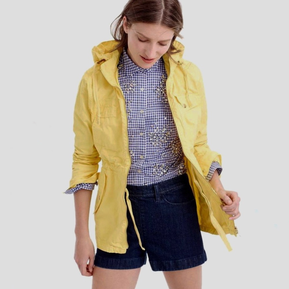J. Crew Cotton Anorak Jacket/Vivid Lemon Jacket